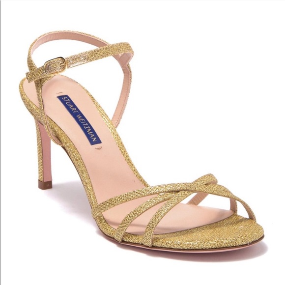 Stuart Weitzman Starla Gold Glitter 